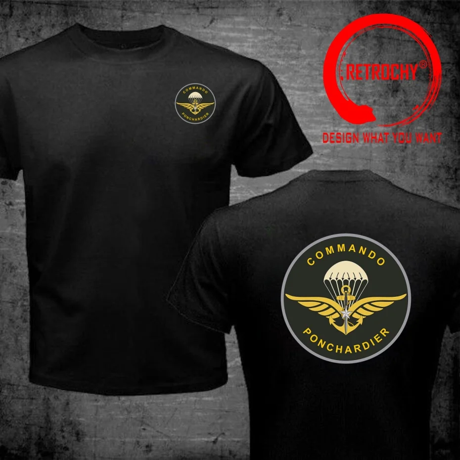 Ponchardier Commando Force Spéciale Militaire Française T Shirt Men Fashion Trendy Casual Clothing Stylish Tops Tee Shirt Leisur