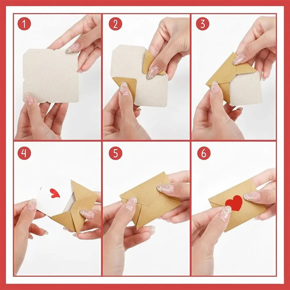 60Pcs Pre-Written Cards Love Letters Envelope Set Heart Stickers Elegant Box Love Notes Kit Blank Mini Cards Mini Cards Set