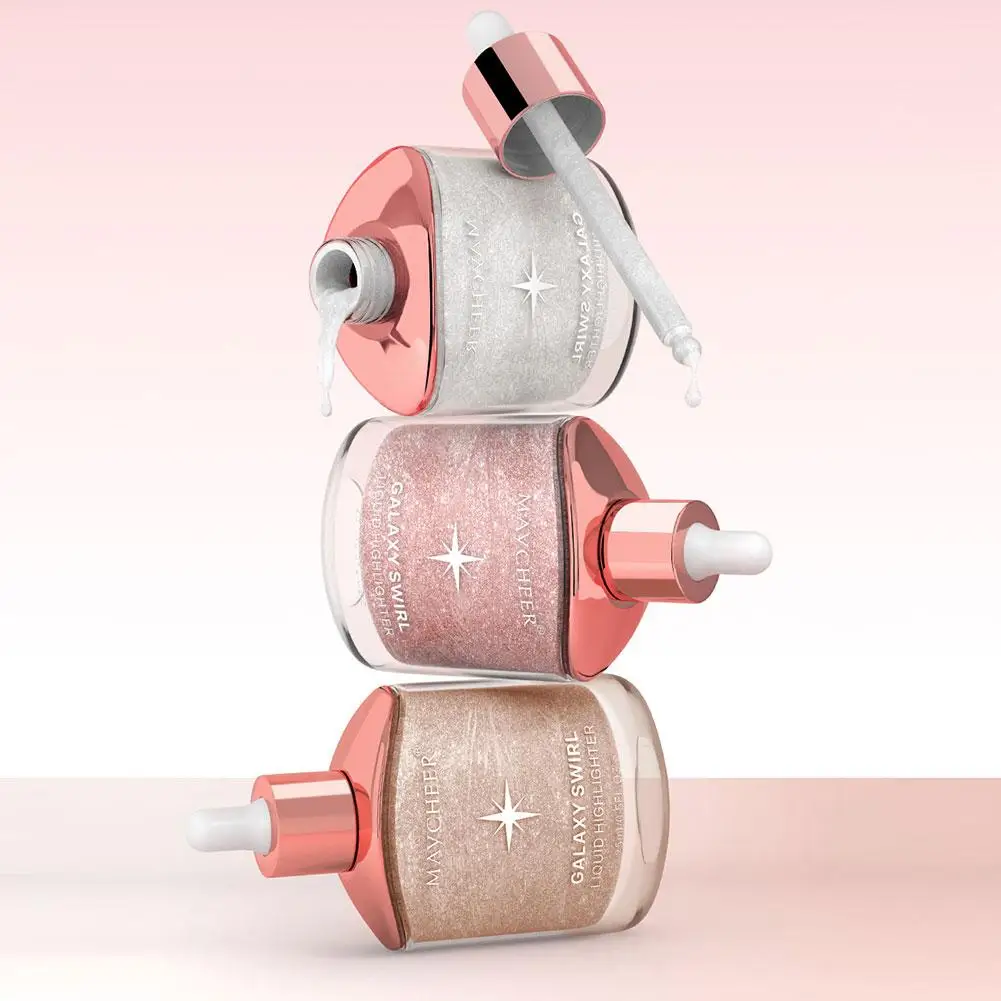 4 ألوان الوجه السائل هيغليغتر برونزي الكنتوري تسليط الضوء على السائل تألق لامع أخف Iluminador الوجه عالية ماكياج ماكيل R7P2