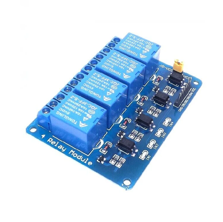 With optocoupler isolation 4-way relay module, microcontroller, expansion board, control board 5V relay output