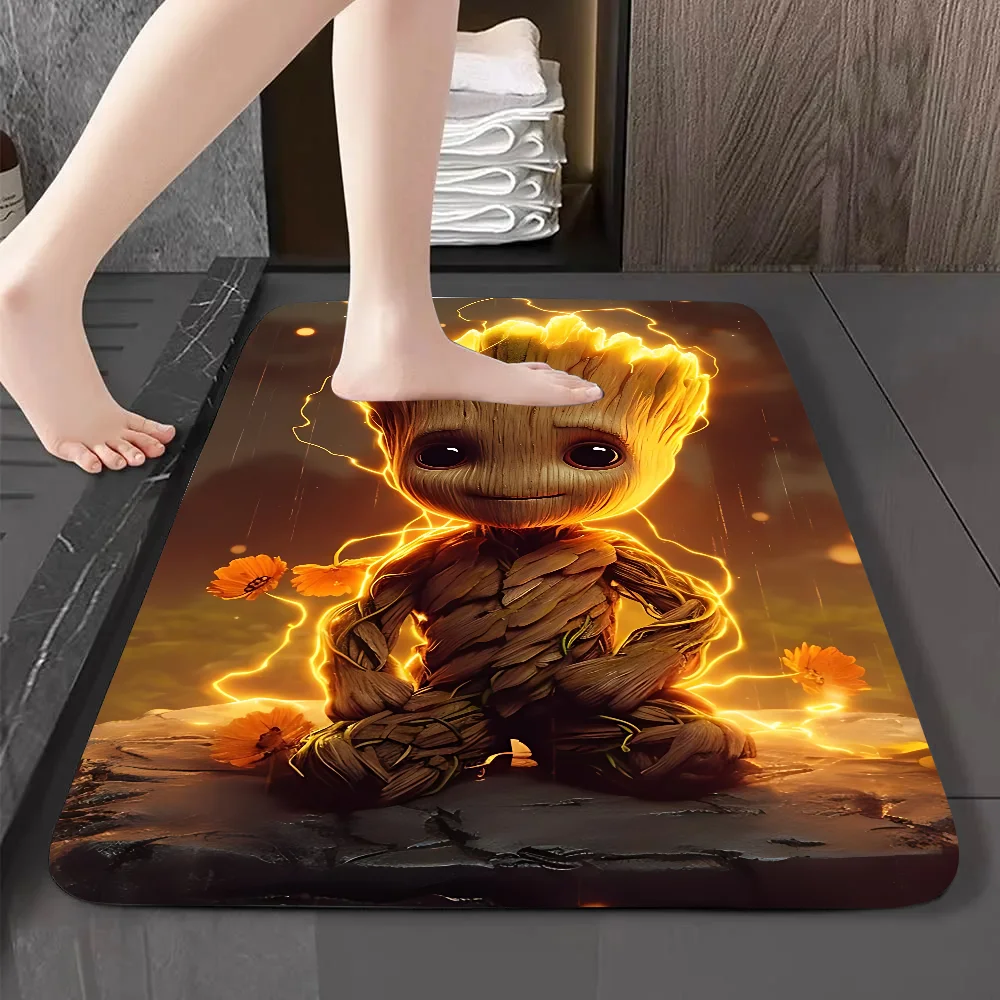 G-Groot Floor Mat Graphic Printed Flannel Doormats For Bathroom Kitchen Entrance Carpet Home Decor