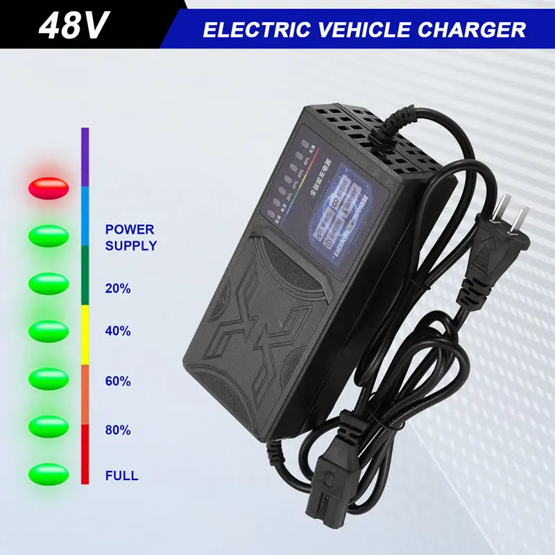 20AH Electric Vehicle Charger With 7 Light Power Display Current Leakage Protection Lead Acid Charger