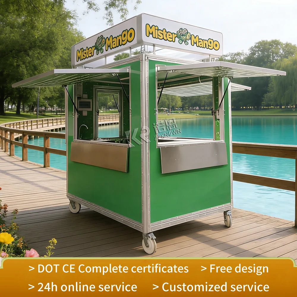 Mobile Kitchen Fast Food Trailer Custom Food Truck Fully Equipped Restaurant Mobile Juice Coffee Bar Trailer