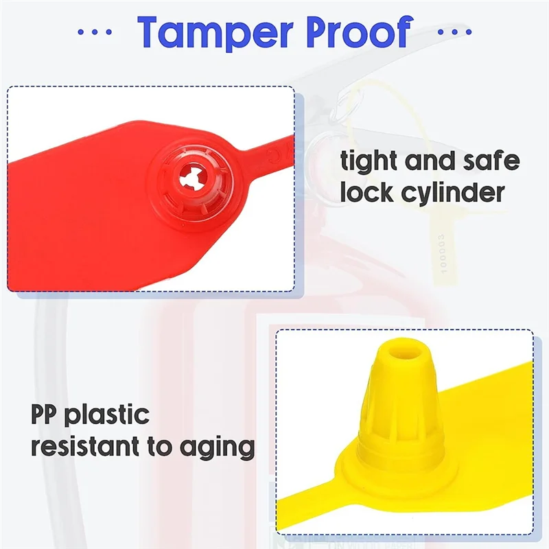 

N93R 1000 Pcs Plastic Tamper Seals Fire Extinguisher Tags Security Tags Seals Safety Numbered Zip Ties Labels