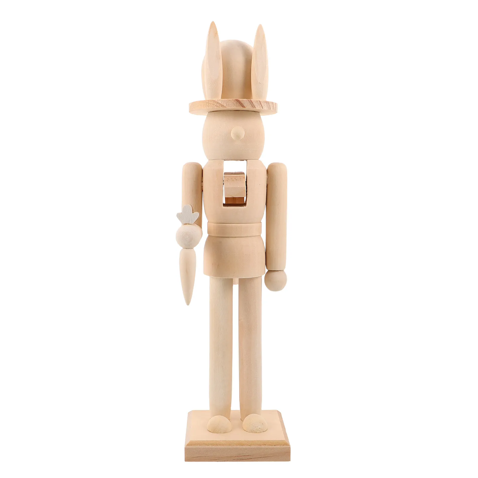 

Easter Bunny Nutcracker Soldier Wooden Tabletop Decoration Handmade Premium Wood Centerpiece 12.2x3.0x3.0in Light