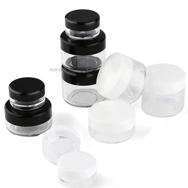 

50Pcs Plastic Cosmetics Jar Makeup Box Nail Art Storage Pot Container 2g 3g 5g 10g 15g 20g Sample Lotion Face Cream Bottle