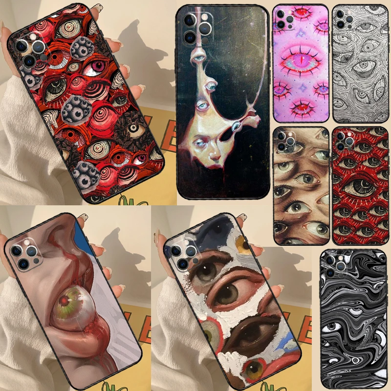 Scary Face Eyes Case For OPPO Find X9 Ultra X6 X5 X8 Pro OPPO Reno 15 F 12 11 13 10 14 Pro 8T 7 8 Lite Cover