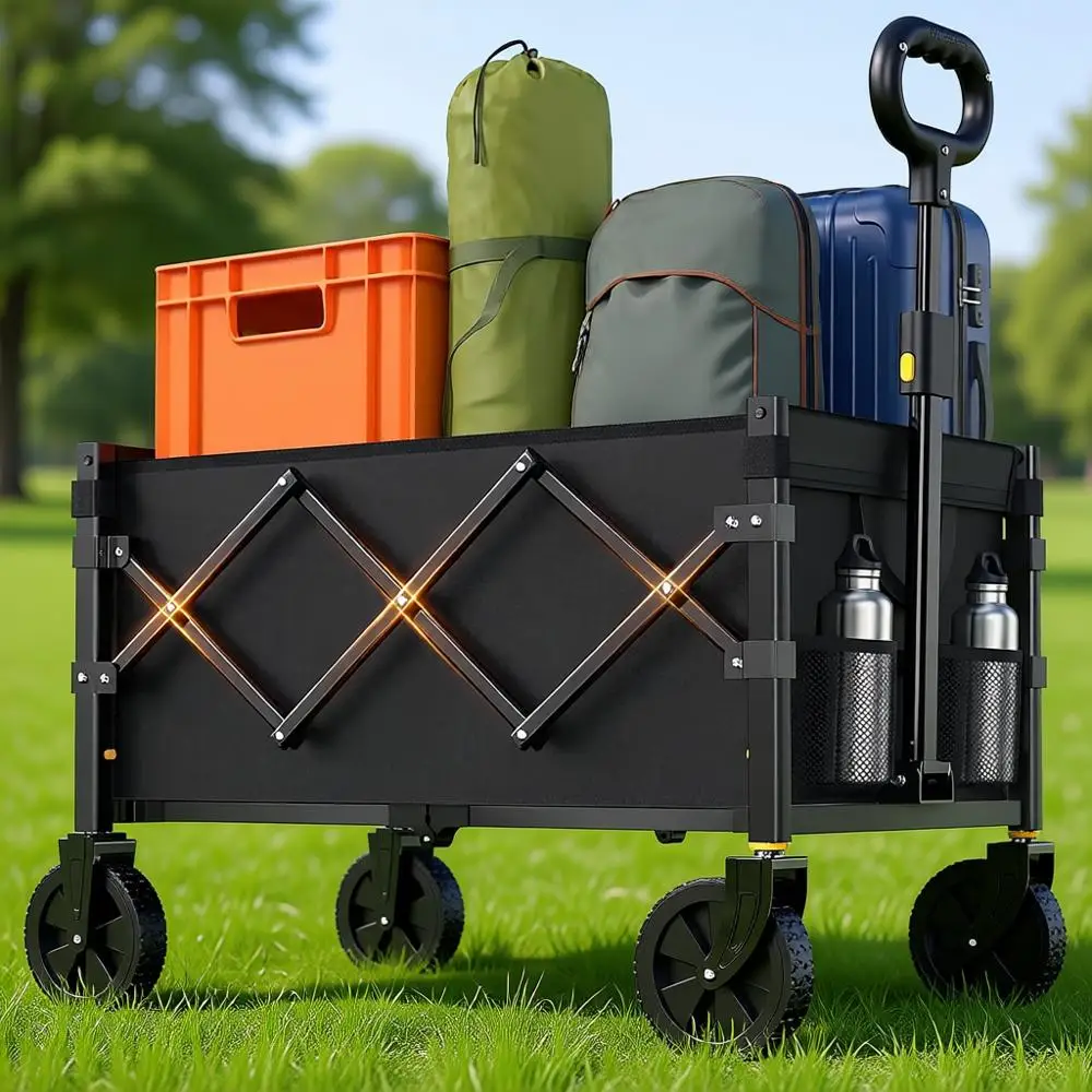 

Складная тележка-вездеход повышенной прочности с колесами, грузоподъемность 163 кг, портативная универсальная тележка для продуктов, спорта