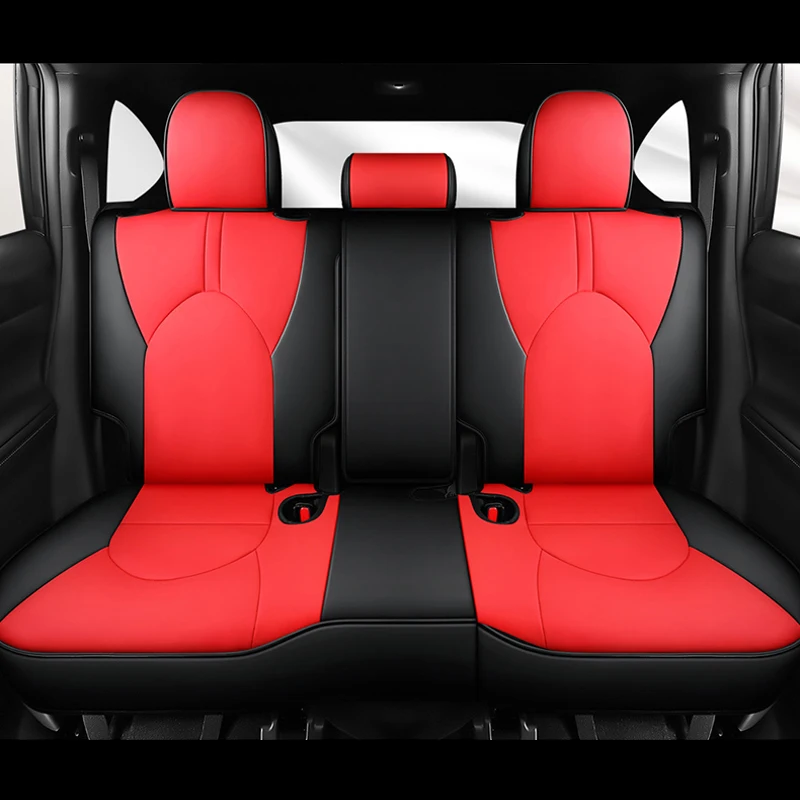 5 Seats Car Seat Cover for Toyota Highlander  2020-2024 Waterproof Leather Seat Cushion Interior decoration Accessories-Full Set