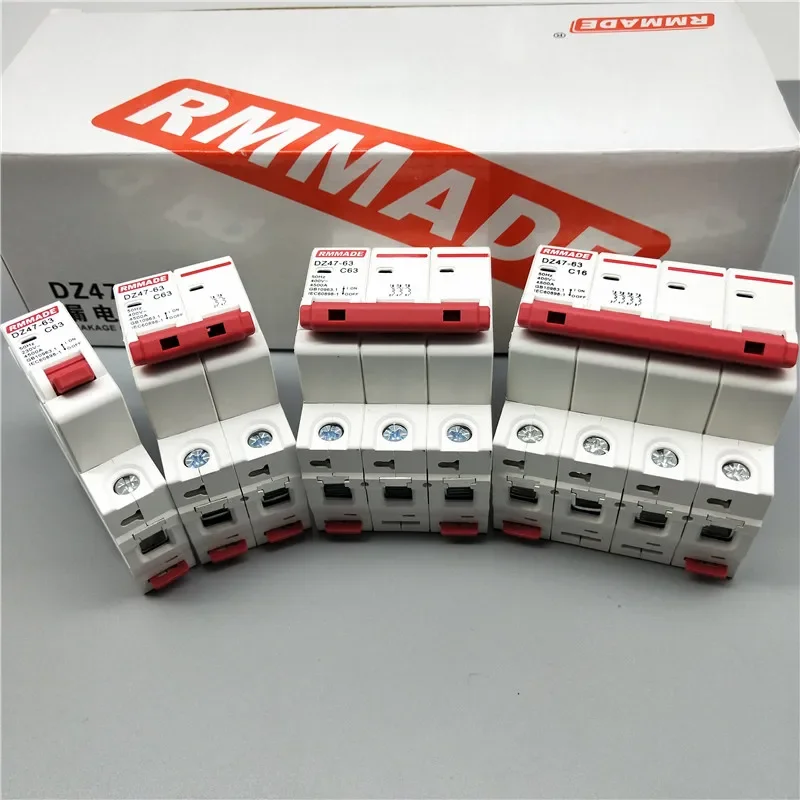 AC220V-400V DZ47 1P 2P 3P 4P 6A 10A 16A 20A 25A 32A 40A 50A 63A 125A Mini Circuit Breaker Cutout Miniature Household Air Switch