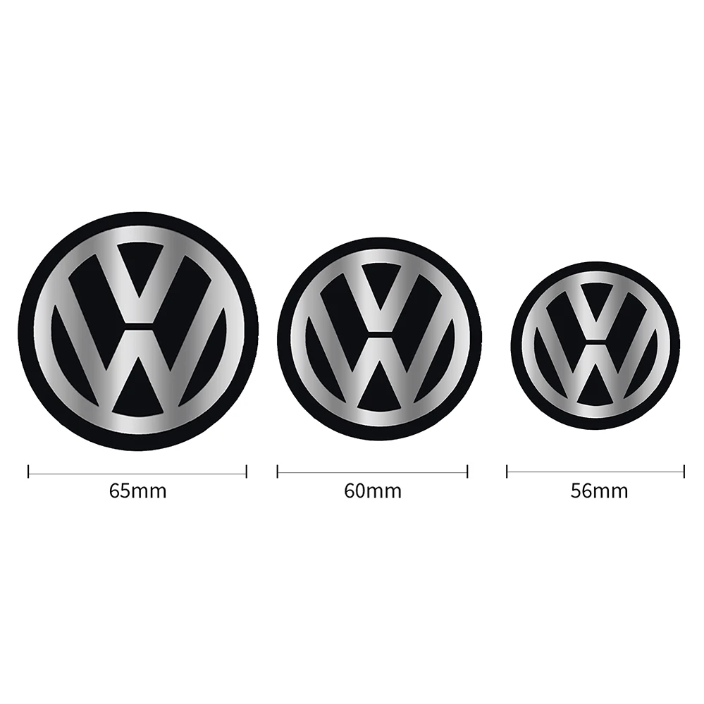 4PCS Car Wheel Center Hub Cover Sticker Hubcaps Decal For Volkswagen VW Golf Polo Tiguan T5 Passat B8 T-roc T6 Touran Touareg T4 - view 4
