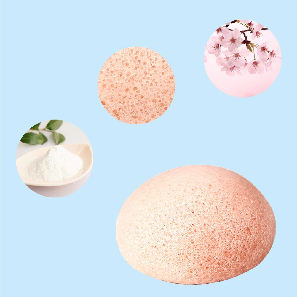 3 قطعة الإسفنج نصف دائري العناية الطبيعية بالوجه غسل نفخة لطيف التقشير التطهير الإسفنج للبشرة الحساسة حب الشباب