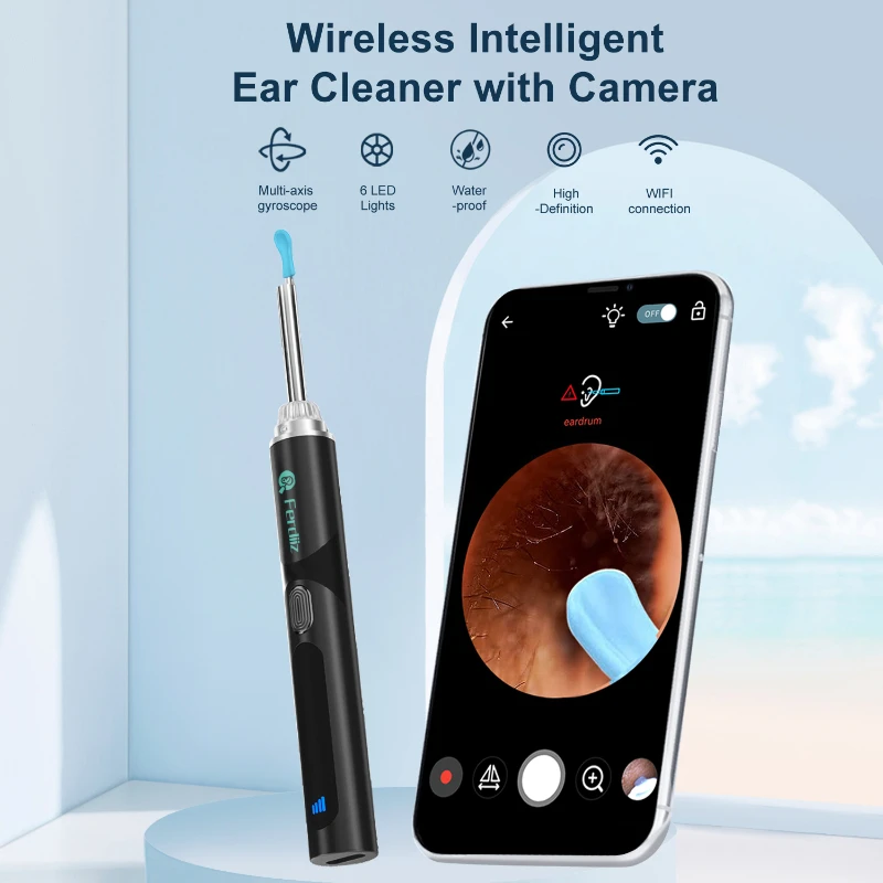 Imagem -05 - Ferramenta de Remoção sem Fio Earwax Câmera de Alta Definição Cleaner Ouvido Inteligente Luzes Led Ip67 Efeito Impermeável 1080p