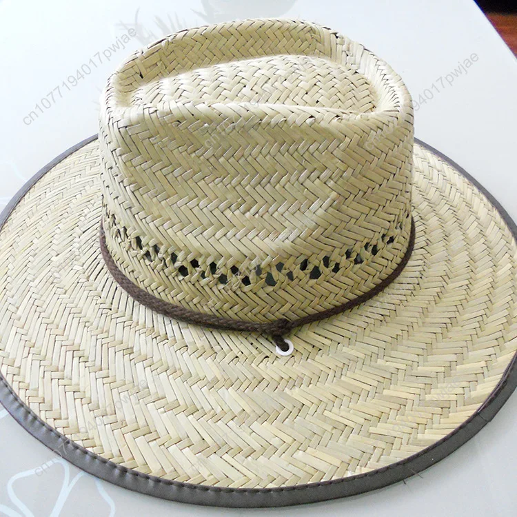 

Handmade high-quality paper straw hat, sun-protective and breathable hollow straw hat, wide-brimmed beach hat.