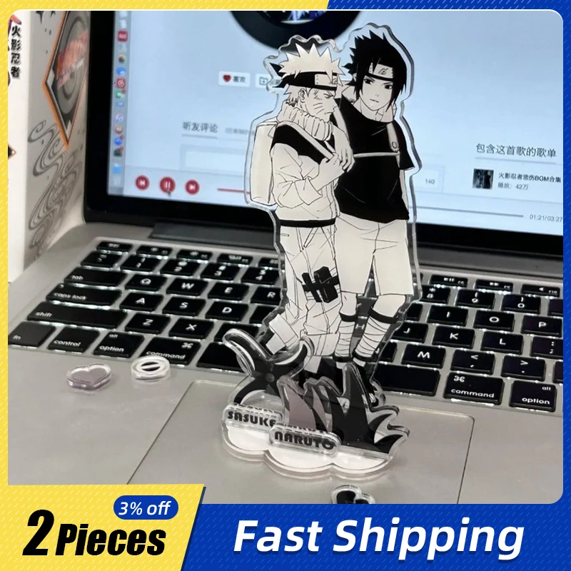 10 cm/3.93 pollici NARUTO Sasuke Piatti in acrilico in piedi Anime Figure Accessori per cartoni animati Tavolo da collezione Creatività Regali Ornamenti