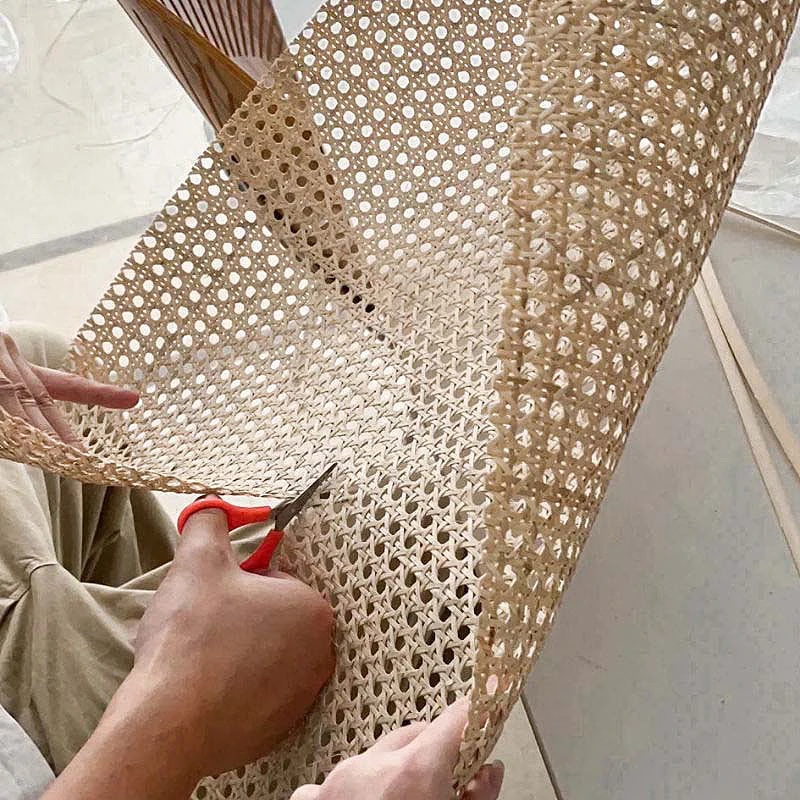 40cm 45cm Wide 0.3-5m Length Natural Real Rattan Webbing Roll Cane Wicker Sheet for Chair Table Furniture Repairing Material Hot