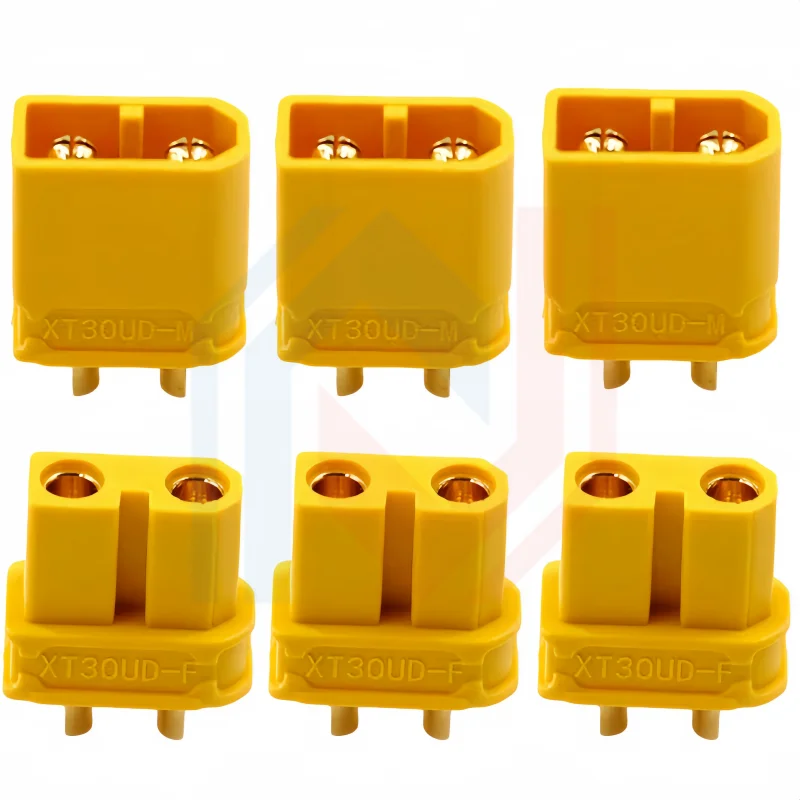 XT30UD-M / XT30UD-F Waterproof Plug 10A-30A Copper Gold-plated Male Female Connector for RC FPV Racing Drone Lipo Battery