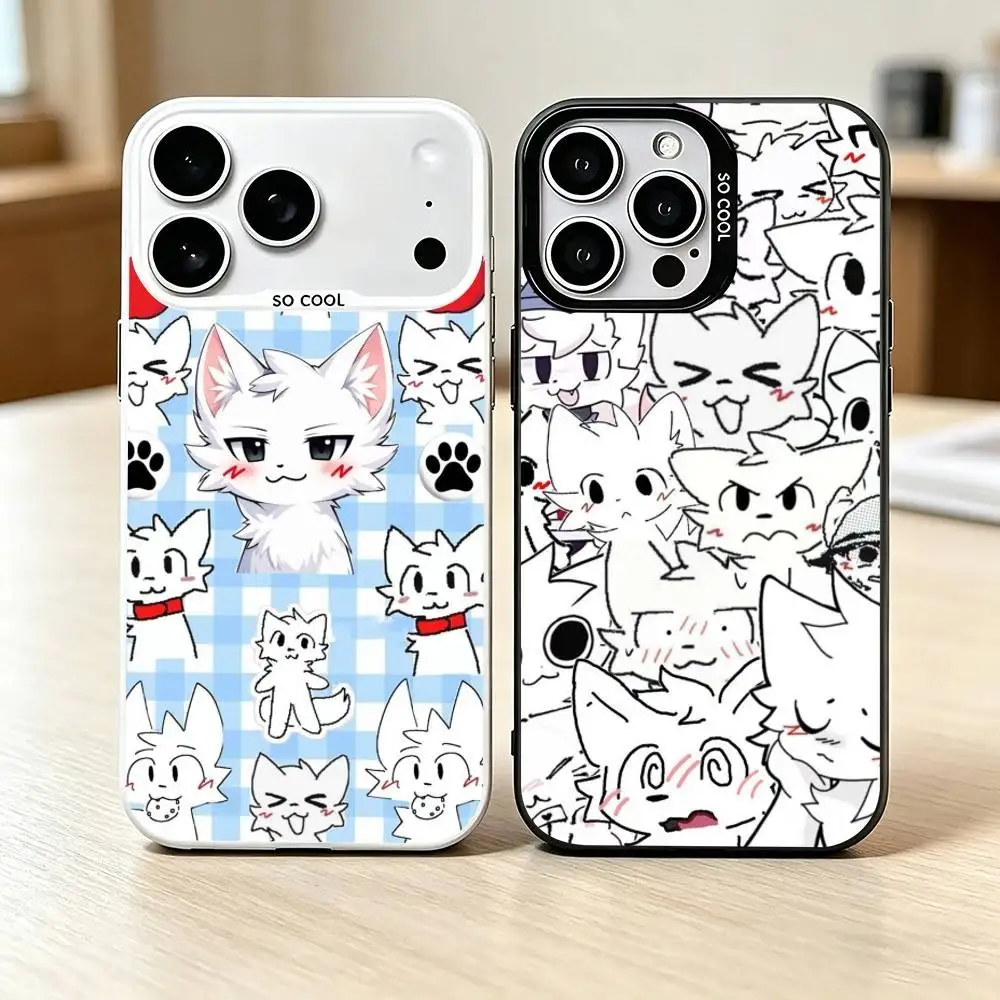 

B-Boykisser F-Furry Cute Phone Case For iPhone 17,16,15,14,13,12,11 Plus,Pro Max,XS,Colorful Silver Phone case