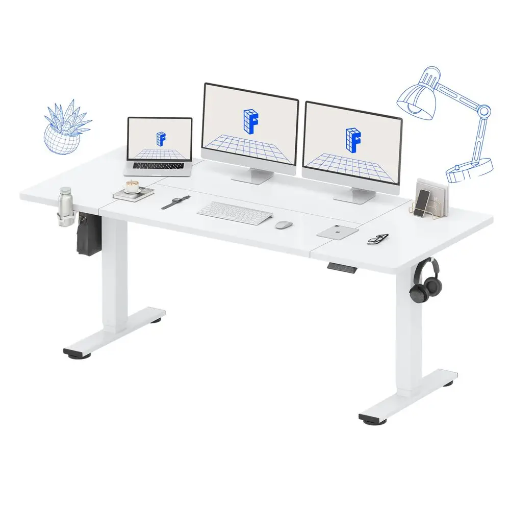 

71x32 Inch Electric Large Standing Desk for Home amp Office, Spacious Splice Board Desk with Cable Management amp Organizer, Cu