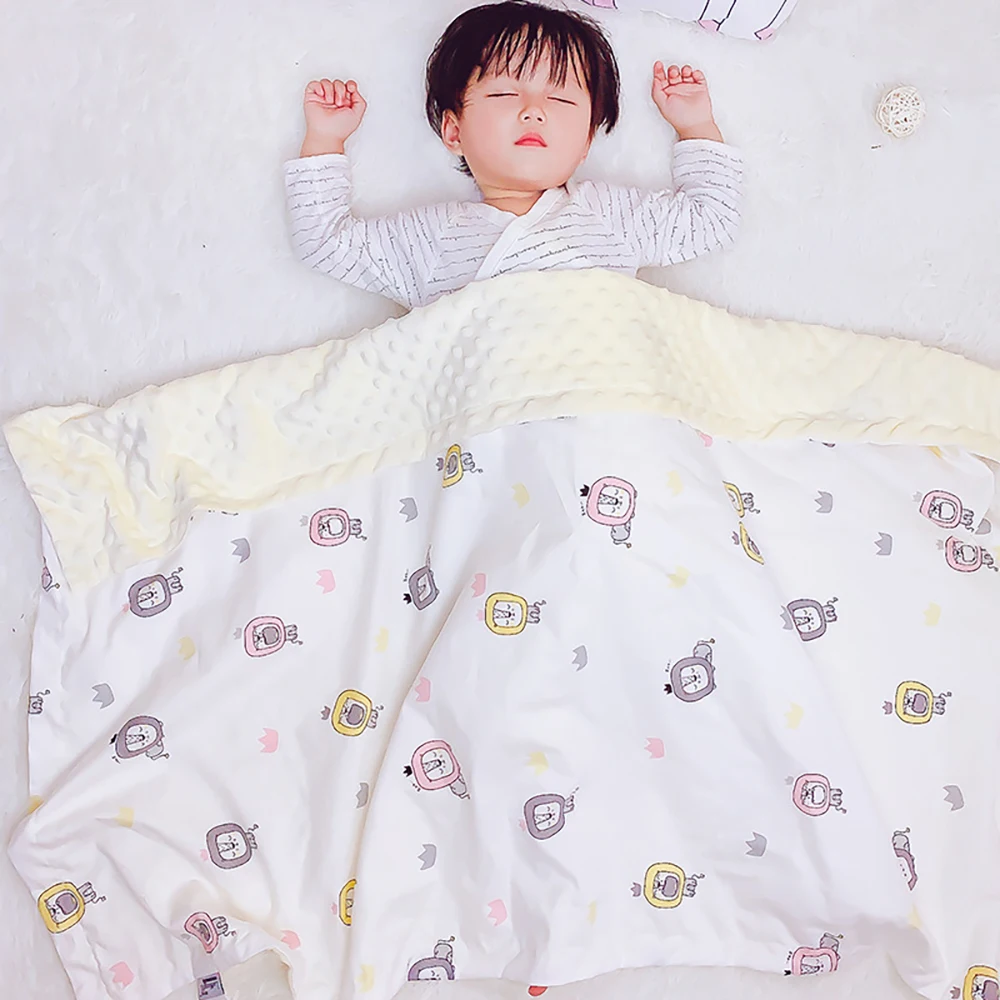 150*110 cotton baby blanket for spring and summer; children's quilt, cuddle blanket, stroller cover blanket, baby soother bean b