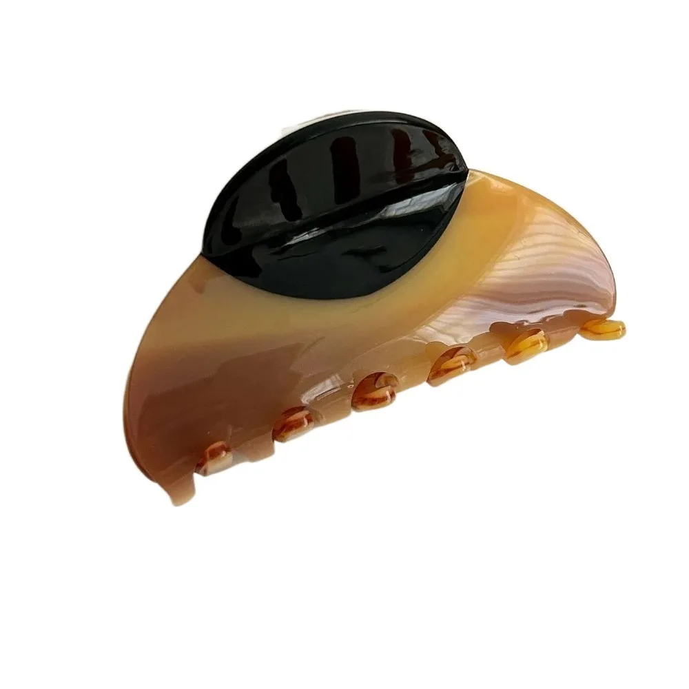 

Acrylic Half-circle Hair Claw Contrast Color High-end Acetic Acid Shark Clip Retro Korean Style Retro Hair Carb Clip