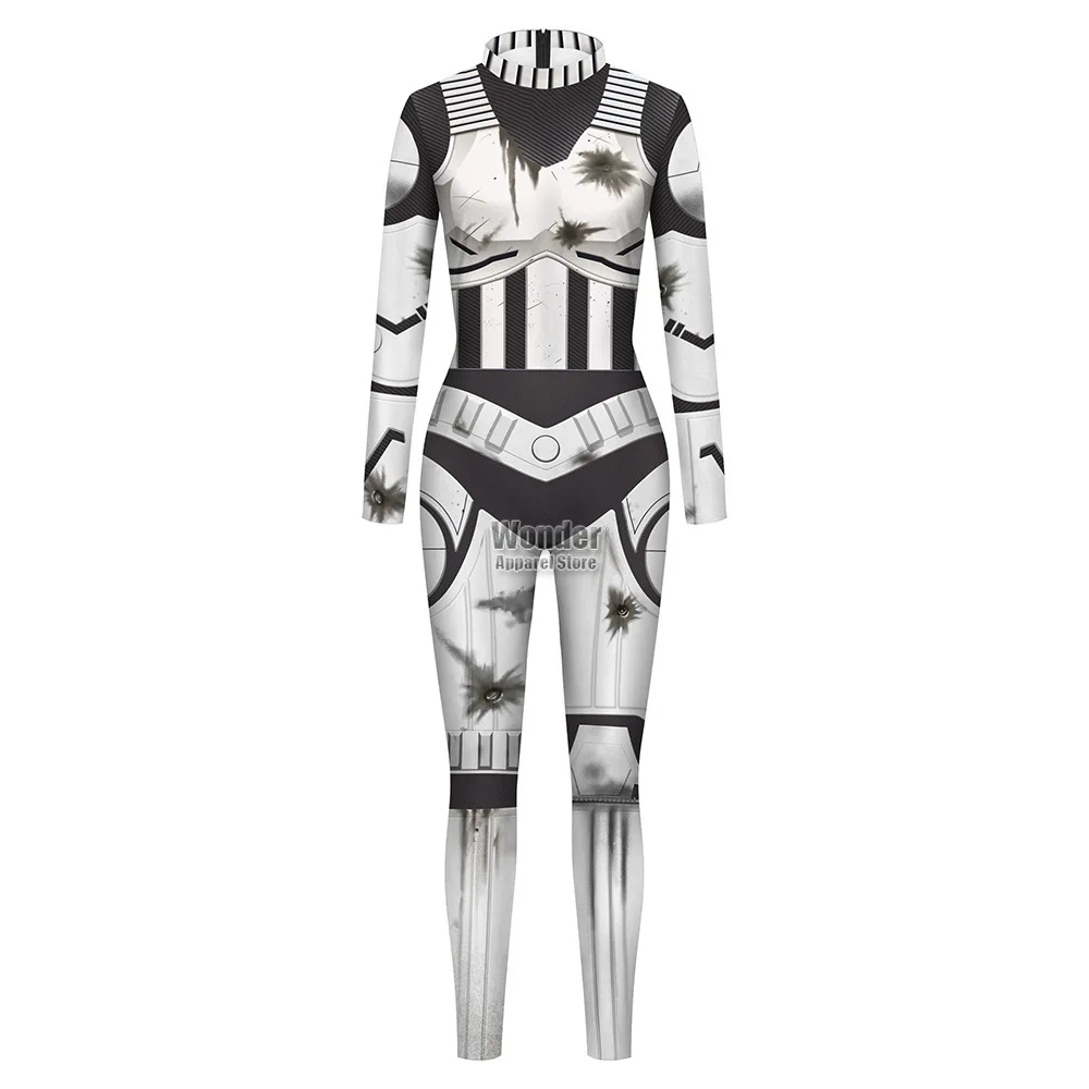 Women Men Punk Future Robot ET Machine 3D Printing Jumpsuit Adult Halloween Cosplay Costumes Party Role Playing Dress Up Outfit