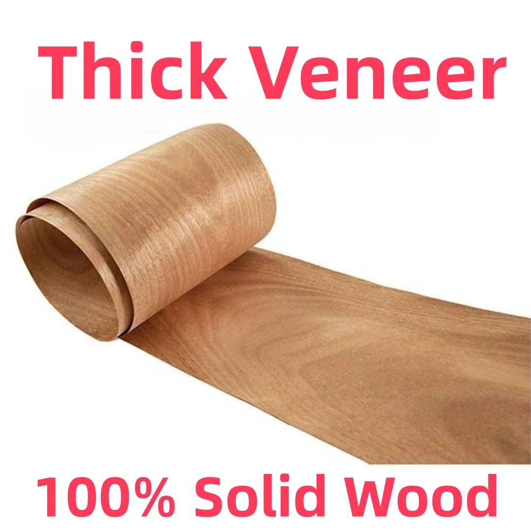 Thick Cut Natural Red Walnut Crown Cut Wood Veneer for Furniture Renovation DIY Crafts Speaker Decorative Surface Sheet(Okoume)