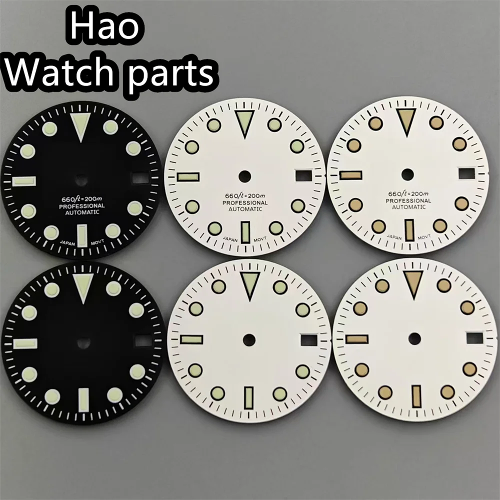 

BLIGER 29mm Watch Dial Black White Dial Green Luminous Fit NH35 NH36 Movement