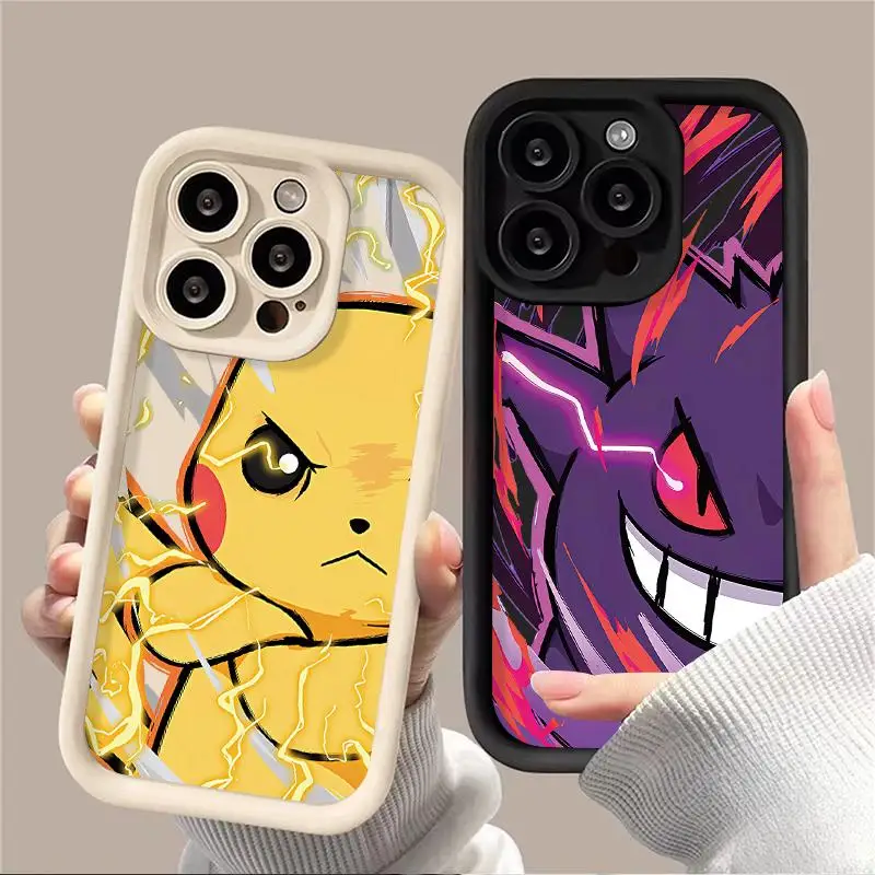 Pokemon Gengar Pikachu Phone Case For VIVO Y16 Y19 Y20 Y11 Y17 Y15S Y21 Y21S Y02 Y03 Y28 Y22S Y35 Y36 Y100 Y75 Y50 Y51 Y76 Y77E