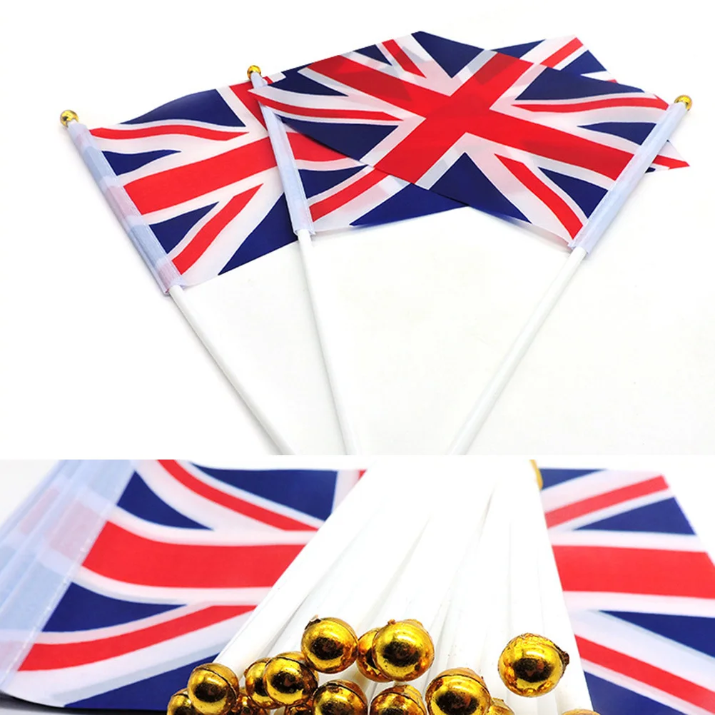 6pcs Hand Waving Flag Uk Flag Mini Britain Flags Portable Lightweight Polyester For London Celebration Event Decor