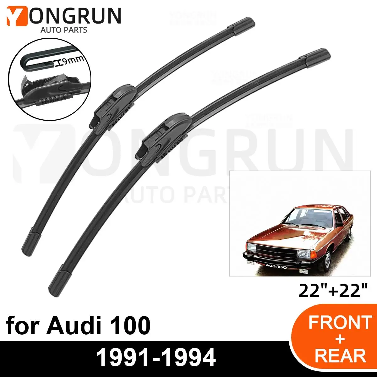 

Car Front Windshield Wipers For Audi 100 1991-1994 Wiper Blade Rubber 22"+22" Car Windshield Windscreen Accessories