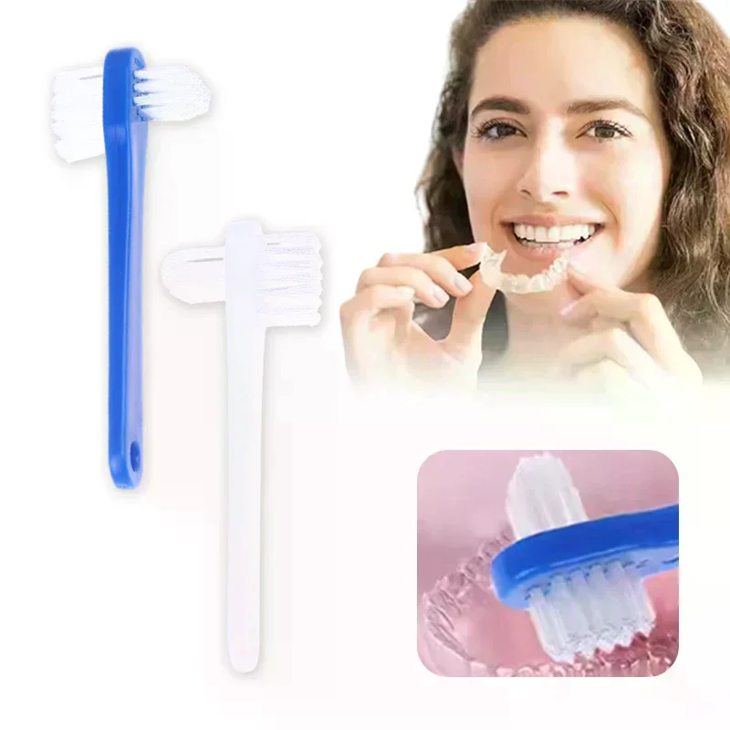 10Pcs Double Sided Denture Toothbrush Cleaning Brush Invisible Braces Retainer Descaling Brush For Men Women Oral Cleaning