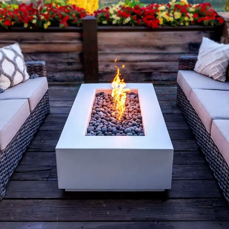 1600mm Rectangular Tabletop Fireplace Wood Gas Alcohol Burner Freestanding Fire Pit Stove Custom Core Outdoor Patio Garden