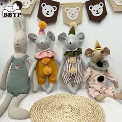 Cotton Mouse in Book Christmas New Year Gift Handmade Cartoon Mice Toy with Gift Box Cotton Sewing Doll