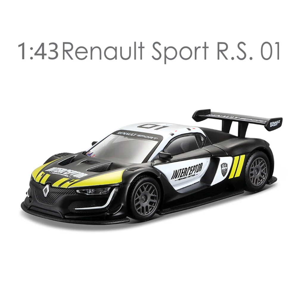 Bburago 1:43 Renault Sport R.S.01 Yellow/black Sport Car Alloy Model Car Diecast Metal Static Collection Toy Birthday Gift