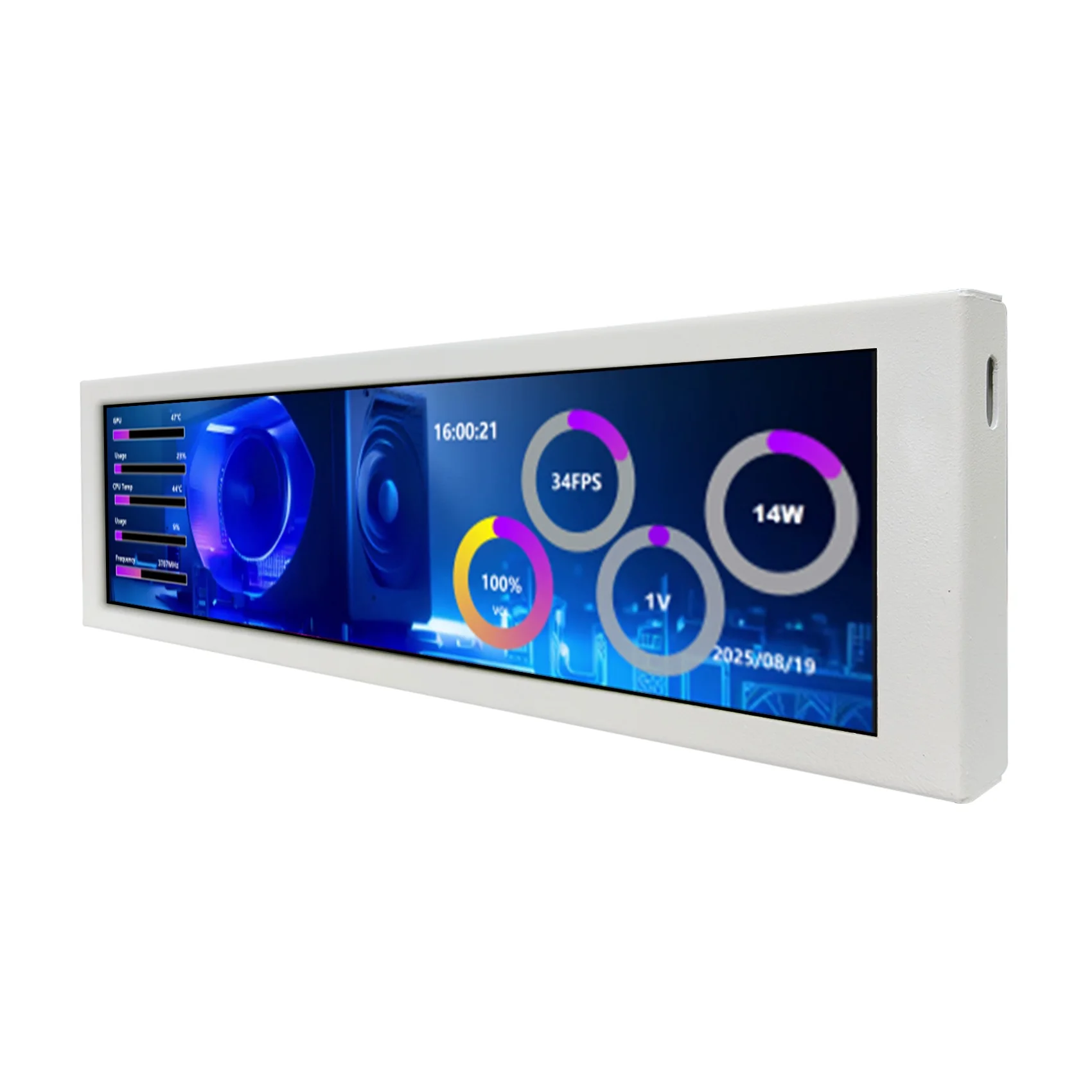 9.16in 462x1920 Stretched Bar IPS LCD Monitor for PC Case DIY CPU GPU Monitoring Data