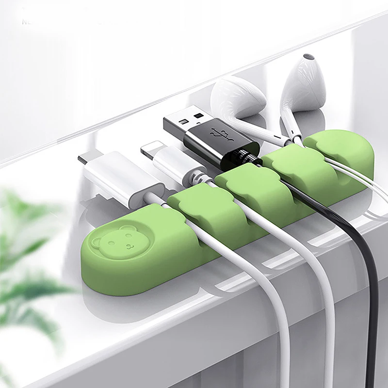 Enrouleur de Câble de Données en Silicone, Auto-Adhésif, Rond, 1 Pièce