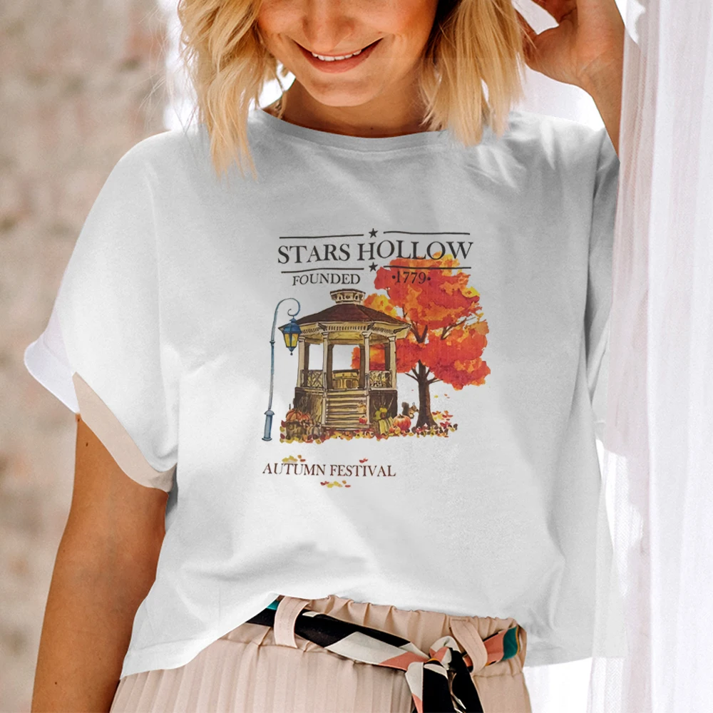 Autumn Festival Stars Hollow Gilmore Girls shirt Gilmore Girl inspired tshirt Women\'s Graphic Crew Top Gifts for Gilmore Girls