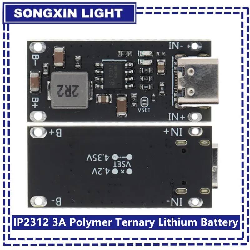 IP2312 CC/CV-Modus Typ-C USB-Eingang Hochstrom 3A Polymer Ternäre Lithiumbatterie Schnelllaplatine 5V bis 4,2V  502
