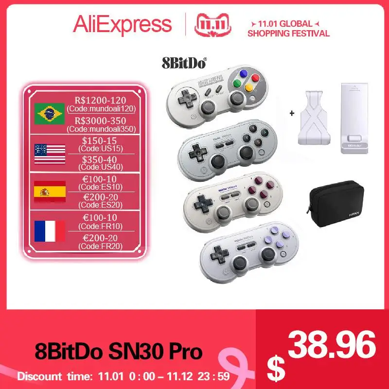 Top! 8Bitdo SN30 Pro GB/SN Wireless Bluetooth Gamepad Controller for Nintend Switch/Windows/macOS/Android Game Control