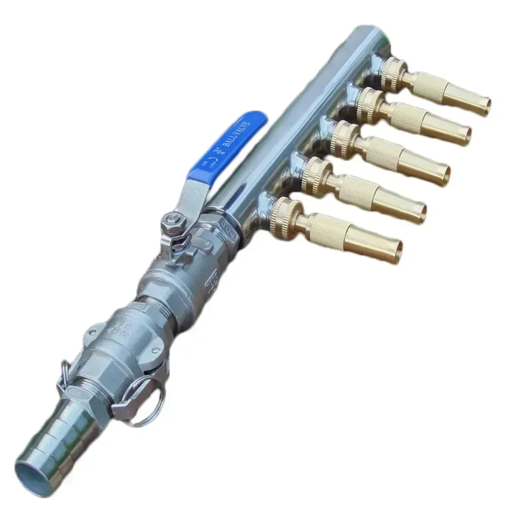 

Customized multi head multi pass adjustable stainless steel pipe straight nozzle car wash garden irrigation sprinkler spray