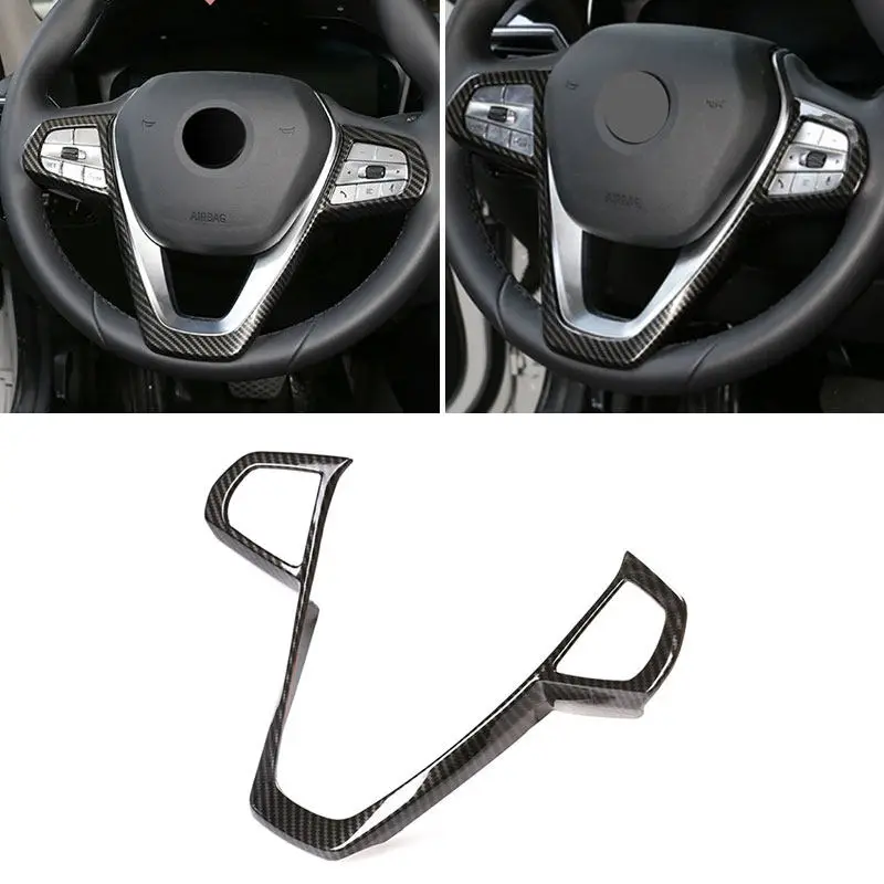 Car Steering Wheel Frame Trim For BMW G20 G30 6GT X3 G01 2020 G11 G12 X5 G05 X7 G07 2019 2020 ABS Carbon Texture / Glossy Black