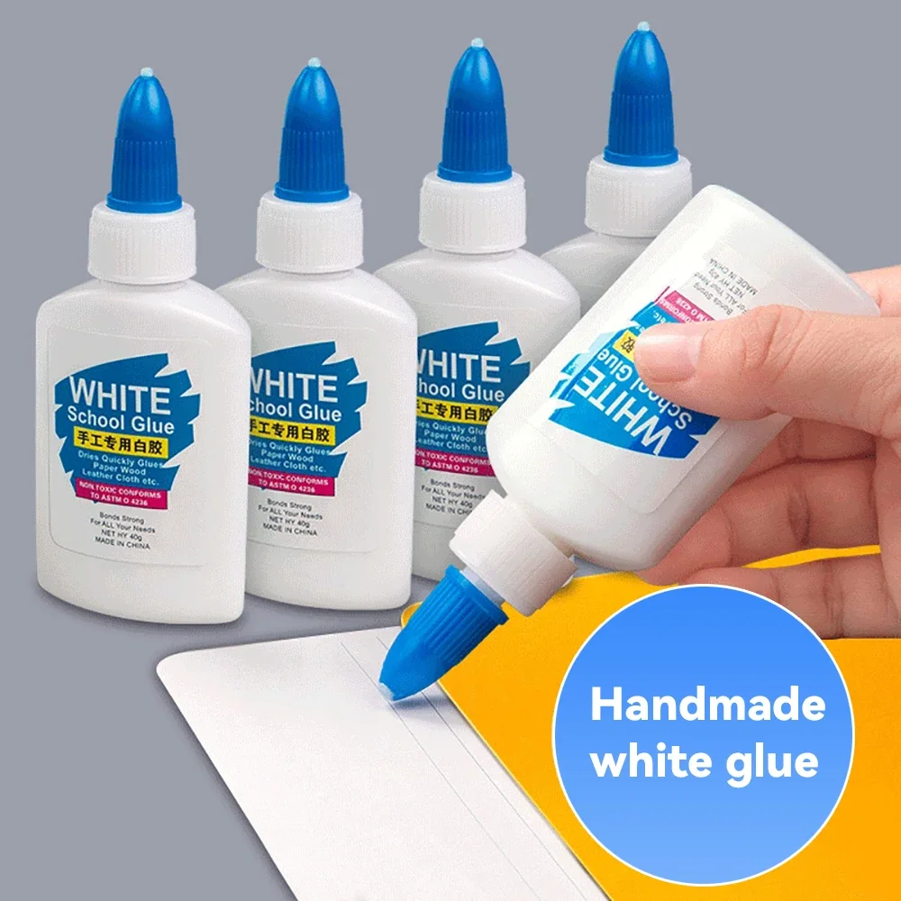 40ml Quick Dry Liquid White Glue Child Handmade Paper Crafts Adhesive Home School Office Stationery Business File Bonding Tool