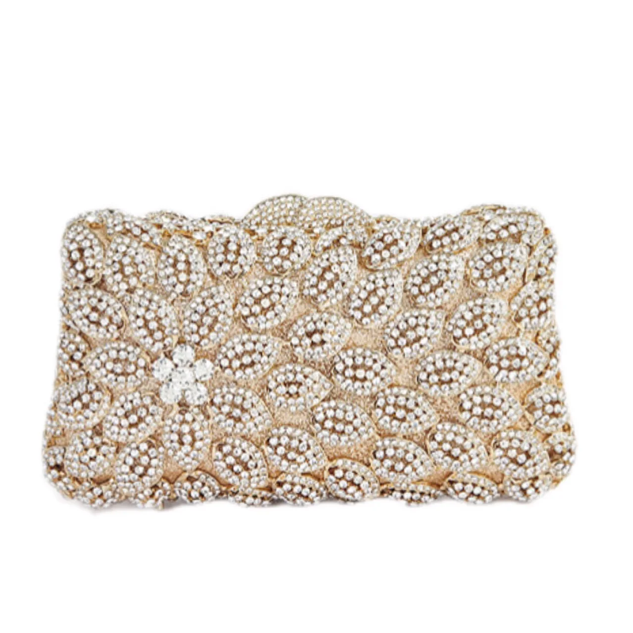 

Magnetic Buckle Cosmetic Bag Solid Color Horizontal Square Style Handmade Diamond Dinner Stone Clutch Bolsos Elegantes Para Dama