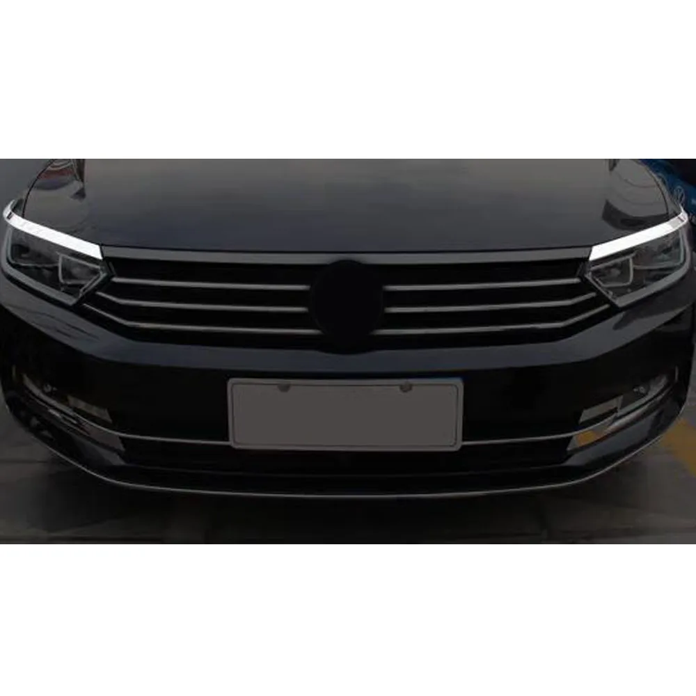 Car Front Head Light Lamp Eyebrow Frame Stick Trim 2PCs For VW Passat B8 Variant Alltrack 2015 2016 2017 2018 2019 2020 2021