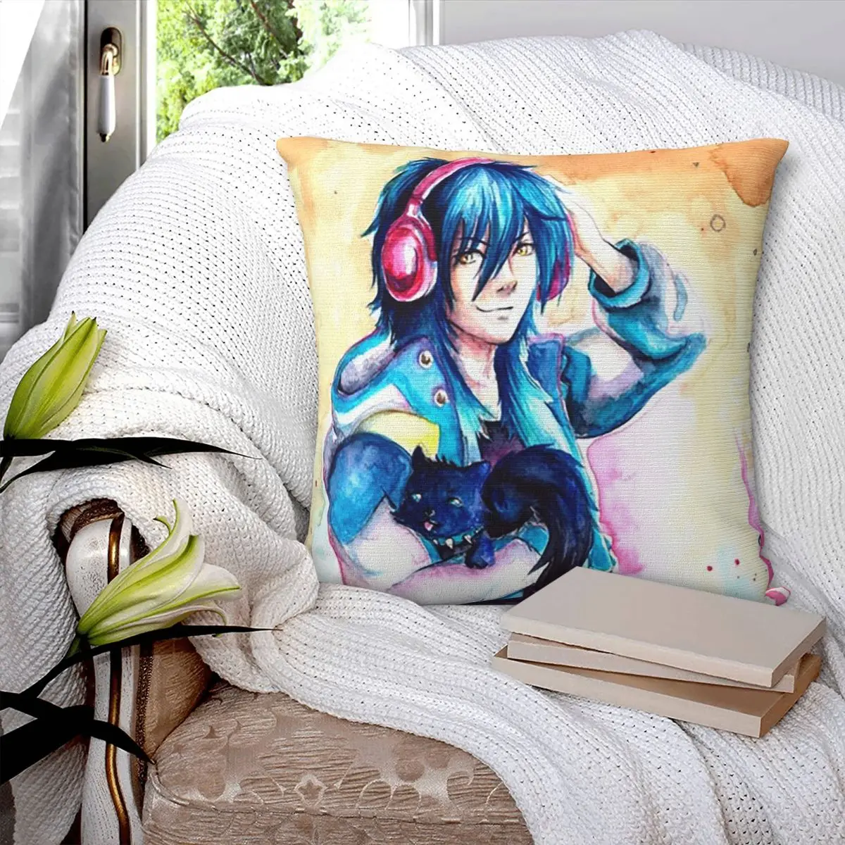 Aoba Dramatical Murder Anime Square Pillowcase Cushion Cover Pillow Case Throw Pillow Cover for Home Sofa Living Room