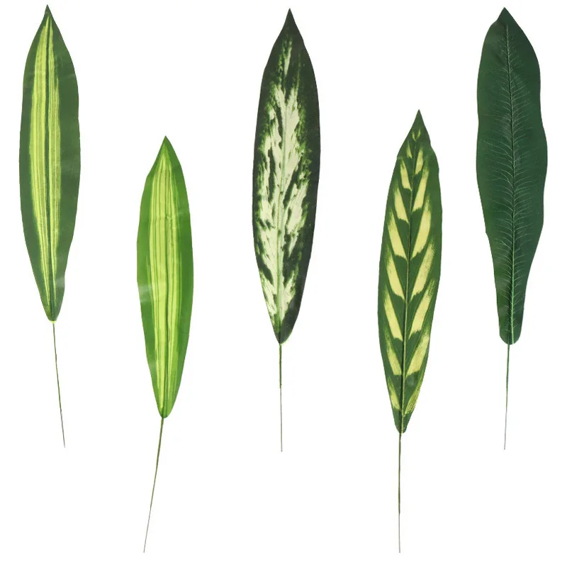 Hojas artificiales brasileñas para decoración, hojas falsas tropicales verdes para fiesta hawaiana Luau, Baby Shower, boda y cumpleaños, 3/6 piezas