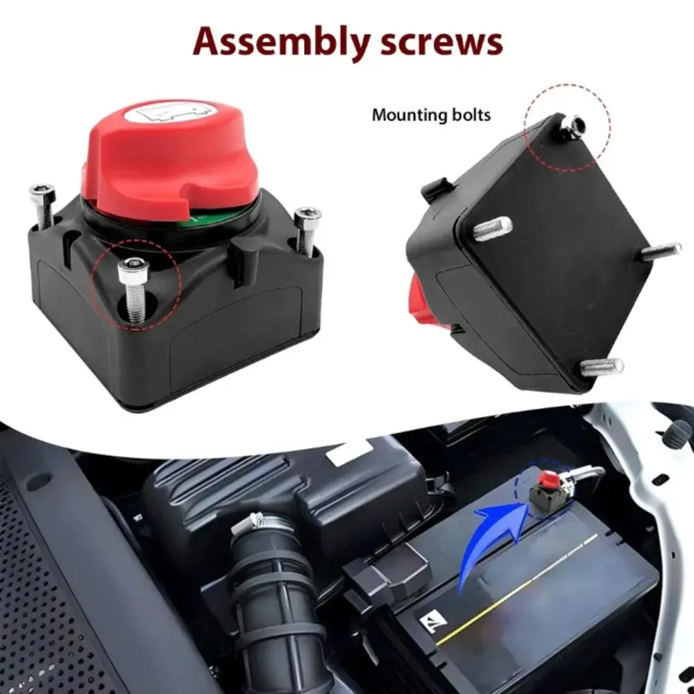 2 Position Battery Disconnect Switch 2 Pin Knob Switch Battery Isolator Switch Anti-Leakage Protection Second Gear