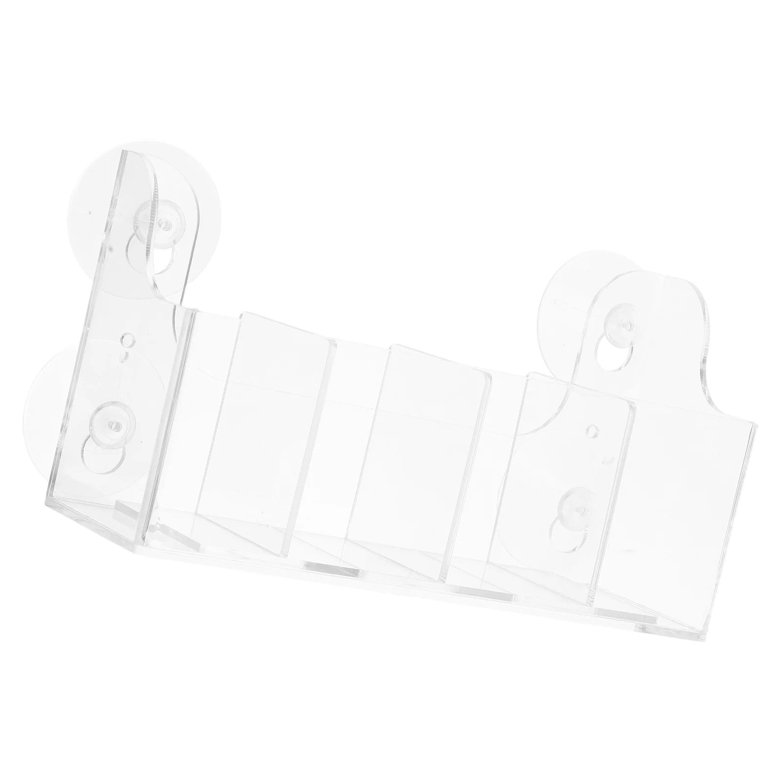 

4pcs Drink Suction Rack 5 Compartments Adjustable For Bottles Cans Chocolate Refrigerator Door Organizer Acrylic Suction Cup