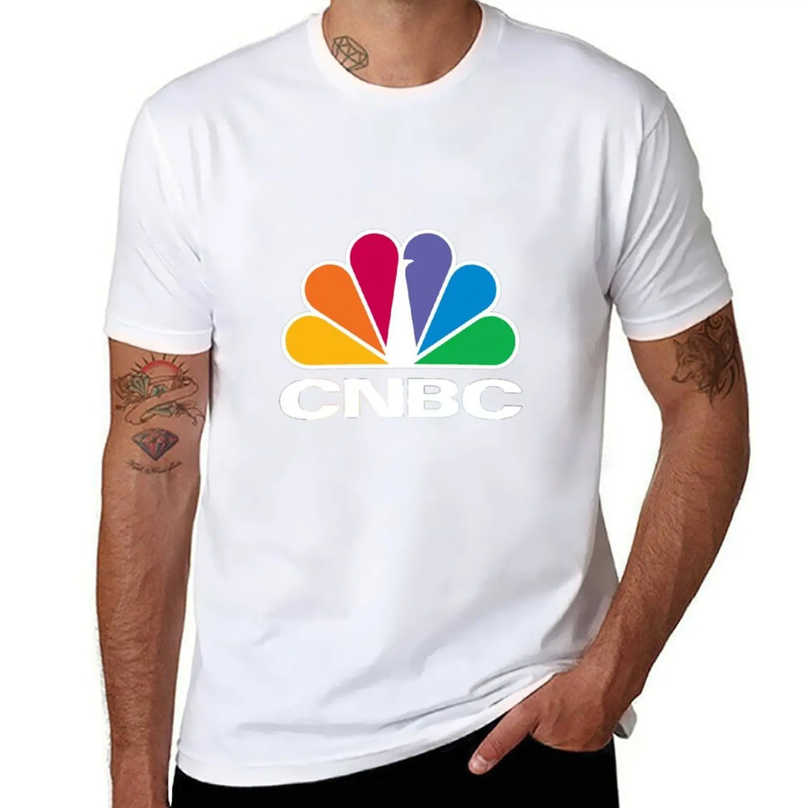 

CNBC Logo - White T-Shirt funny t shirts man man t shirt cotton T-Shirt